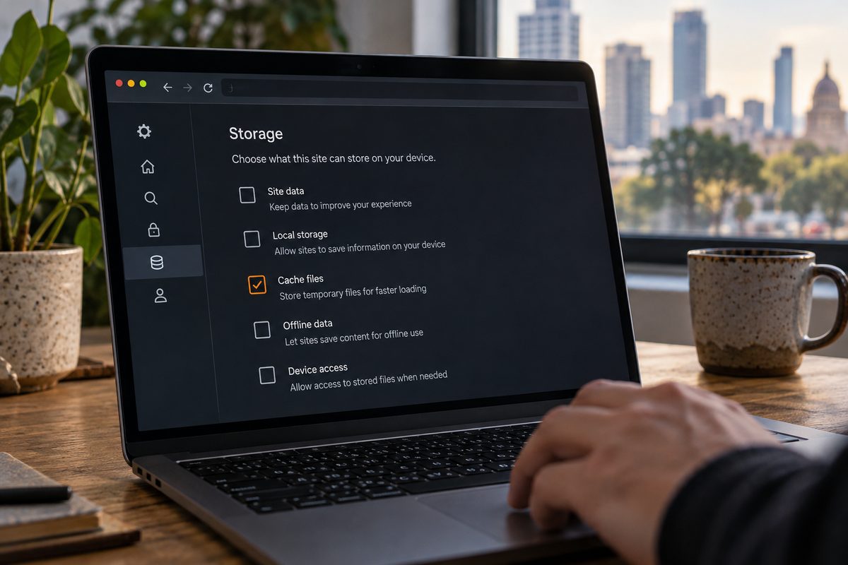 A storage preference panel with square selection controls